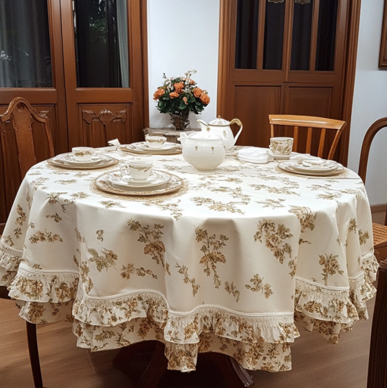 Mantel Mesa Redonda: Creando Ambientes &Uacute;nicos con Flores, L&aacute;mparas y Manteler&iacute;a